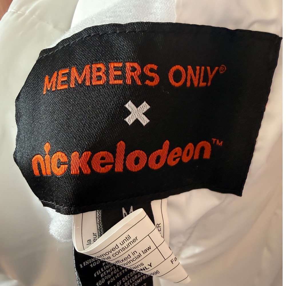 Members Only Rugrats Reversible Puffer Jacket Mens Med White Nickelodeon 90s - Picture 7 of 11